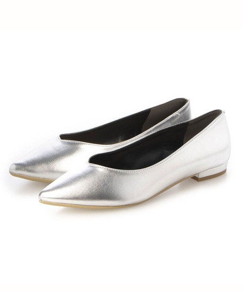 Fin（フィン）の「Vカットフラットシューズ【低反発スポンジ入り】（パンプス・レディース・ブラック/シルバー/ゴールド/パイソン・22.5cm/23cm/23.5cm/24cm/24.5cm）」の22枚目の写真