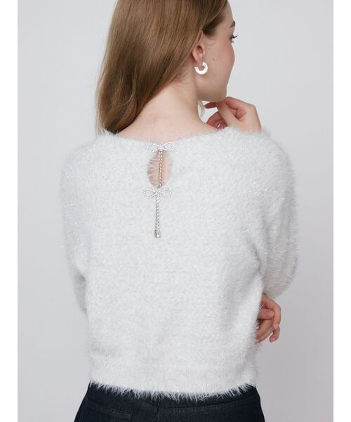 TWINKLE SHAGGY BACK RIBBON KNIT/トゥインクルシャギーバックリボンニット（ニット/セーター）｜CALNAMUR（カルナムール）