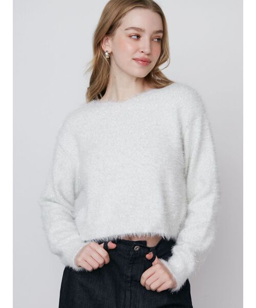 TWINKLE SHAGGY BACK RIBBON KNIT/トゥインクルシャギーバックリボンニット（ニット/セーター）｜CALNAMUR（カルナムール）