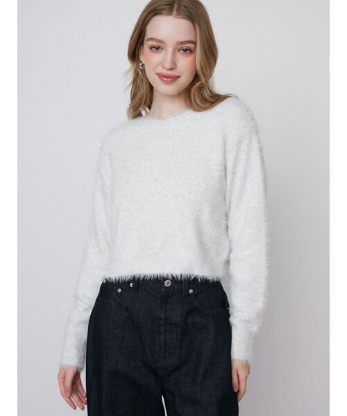 TWINKLE SHAGGY BACK RIBBON KNIT/トゥインクルシャギーバックリボンニット（ニット/セーター）｜CALNAMUR（カルナムール）