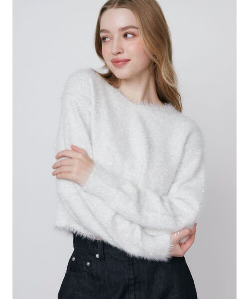 TWINKLE SHAGGY BACK RIBBON KNIT/トゥインクルシャギーバックリボンニット（ニット/セーター）｜CALNAMUR（カルナムール）