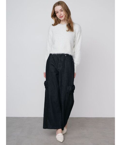 TWINKLE SHAGGY BACK RIBBON KNIT/トゥインクルシャギーバックリボンニット（ニット/セーター）｜CALNAMUR（カルナムール）