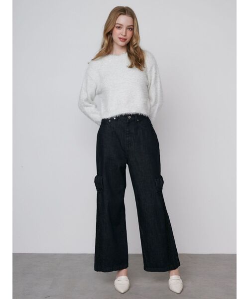 TWINKLE SHAGGY BACK RIBBON KNIT/トゥインクルシャギーバックリボンニット（ニット/セーター）｜CALNAMUR（カルナムール）