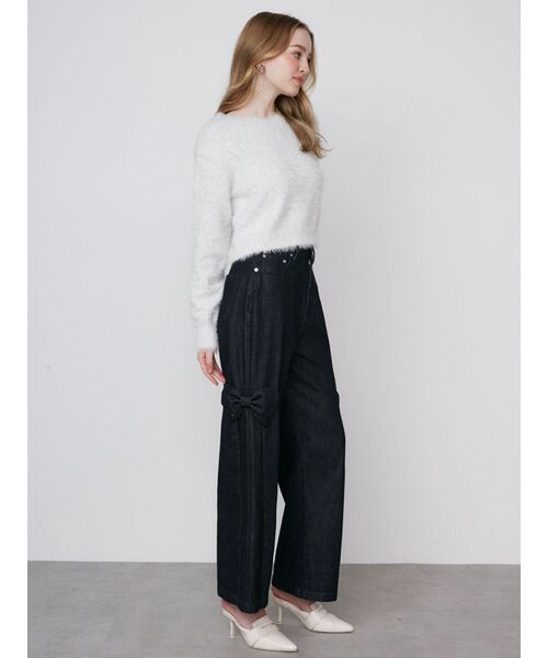 TWINKLE SHAGGY BACK RIBBON KNIT/トゥインクルシャギーバックリボンニット（ニット/セーター）｜CALNAMUR（カルナムール）