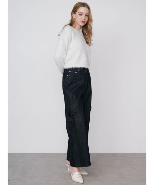 TWINKLE SHAGGY BACK RIBBON KNIT/トゥインクルシャギーバックリボンニット（ニット/セーター）｜CALNAMUR（カルナムール）