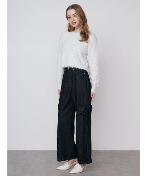 TWINKLE SHAGGY BACK RIBBON KNIT/トゥインクルシャギーバックリボンニット（ニット/セーター）｜CALNAMUR（カルナムール）