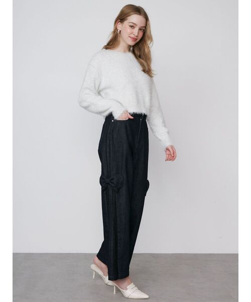 TWINKLE SHAGGY BACK RIBBON KNIT/トゥインクルシャギーバックリボンニット（ニット/セーター）｜CALNAMUR（カルナムール）