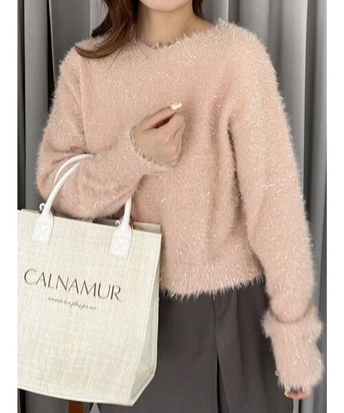 TWINKLE SHAGGY BACK RIBBON KNIT/トゥインクルシャギーバックリボンニット（ニット/セーター）｜CALNAMUR（カルナムール）