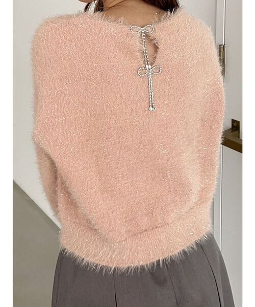 TWINKLE SHAGGY BACK RIBBON KNIT/トゥインクルシャギーバックリボンニット（ニット/セーター）｜CALNAMUR（カルナムール）