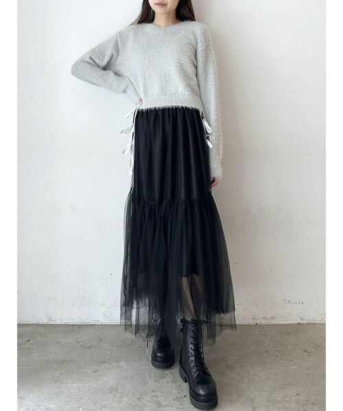 セール】TWINKLE SHAGGY BACK RIBBON KNIT/トゥインクルシャギーバック