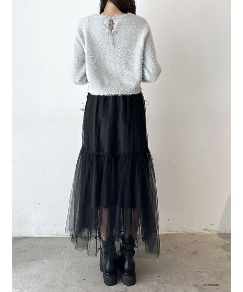 TWINKLE SHAGGY BACK RIBBON KNIT/トゥインクルシャギーバックリボンニット（ニット/セーター）｜CALNAMUR（カルナムール）