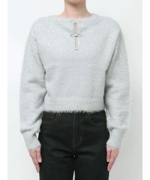TWINKLE SHAGGY BACK RIBBON KNIT/トゥインクルシャギーバックリボンニット（ニット/セーター）｜CALNAMUR（カルナムール）