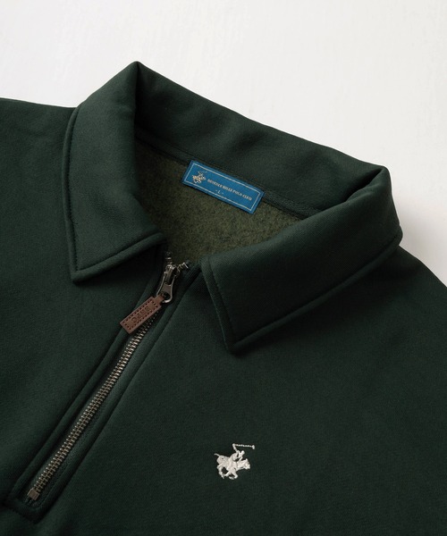 BEVERLY HILLS POLO CLUB(ビバリーヒルズポロクラブ)の「【BEVERLY HILLS POLO CLUB/ビバリーヒルズポロクラブ】ブランドロゴ ワンポイント刺繍 ハーフジップ/プルオーバー/スウェットトレーナー/ワイドシルエット/裏起毛(スウェット・メンズ・ブラック/アイボリー/ネイビー/ブラウン/グリーン・M/L/XL)」の7枚目の写真