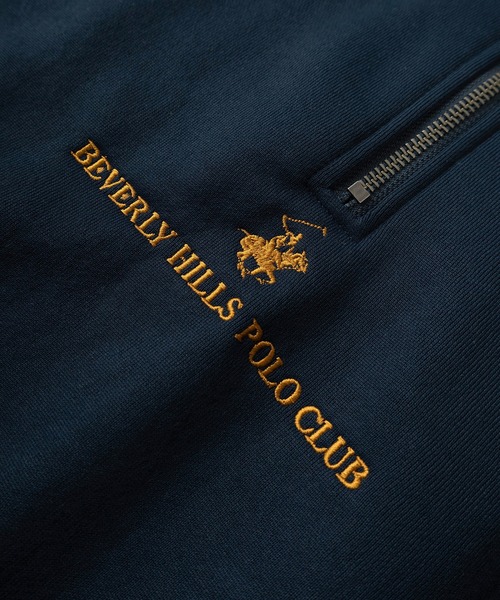 BEVERLY HILLS POLO CLUB(ビバリーヒルズポロクラブ)の「【BEVERLY HILLS POLO CLUB/ビバリーヒルズポロクラブ】ブランドロゴ ワンポイント刺繍 ハーフジップ/プルオーバー/スウェットトレーナー/ワイドシルエット/裏起毛(スウェット・メンズ・ブラック/アイボリー/ネイビー/ブラウン/グリーン・M/L/XL)」の13枚目の写真