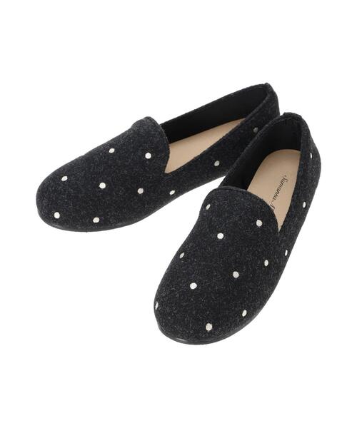 Samansa Mos2(サマンサ モスモス)の「ドット刺繍オペラシューズ(ドレスシューズ・レディース・ベージュ/チャコールグレー・L/M)」の8枚目の写真