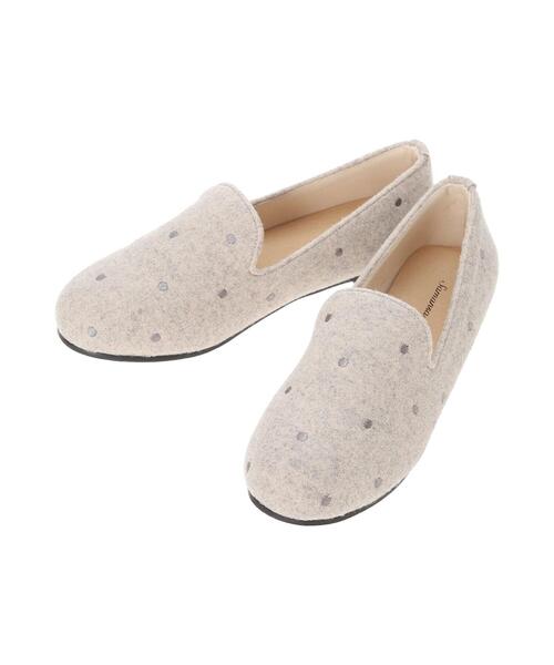Samansa Mos2(サマンサ モスモス)の「ドット刺繍オペラシューズ(ドレスシューズ・レディース・ベージュ/チャコールグレー・L/M)」の9枚目の写真