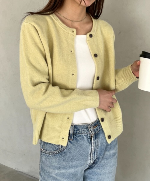 MYMOOD.（マイムード）の「クルーネックカーディガン（カーディガン/ボレロ・レディース・ライトイエロー/ライトブルー/ブラウン/ライトピンク/アイボリー・FREE）」の21枚目の写真