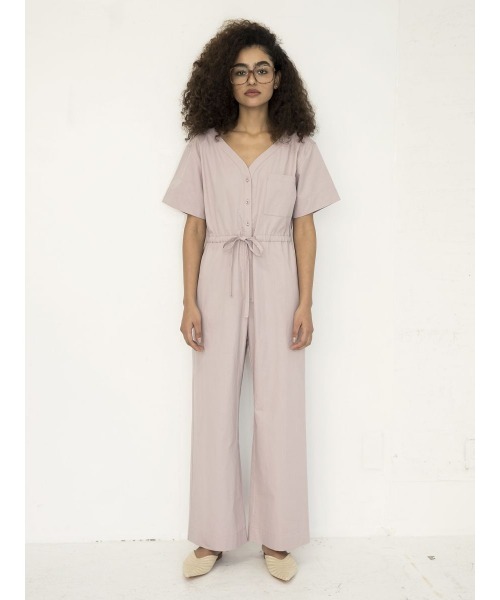 KEnTe(ケンテ)の「Cotton Jumpsuit(つなぎ/オールインワン・レディース・ピンク/カーキ・M)」の3枚目の写真