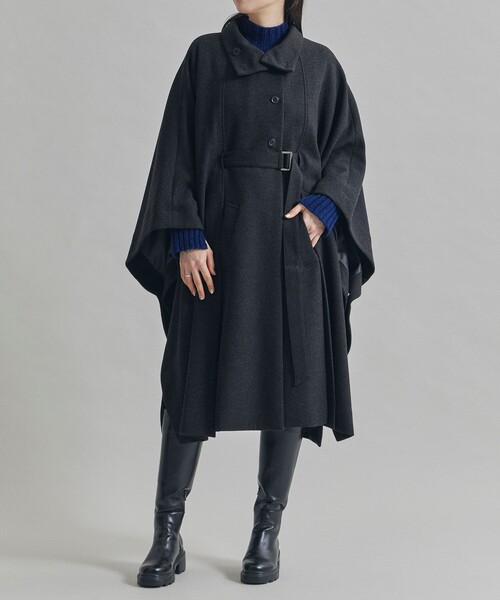 UNITED TOKYO(ユナイテッドトウキョウ)の「ロングケープコート(ポンチョ・レディース・ダークグレー/ライトグレー・FREE)」の3枚目の写真