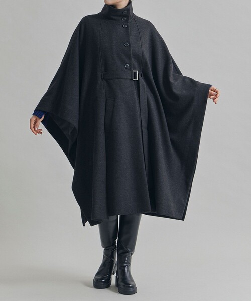 UNITED TOKYO(ユナイテッドトウキョウ)の「ロングケープコート(ポンチョ・レディース・ダークグレー/ライトグレー・FREE)」の5枚目の写真