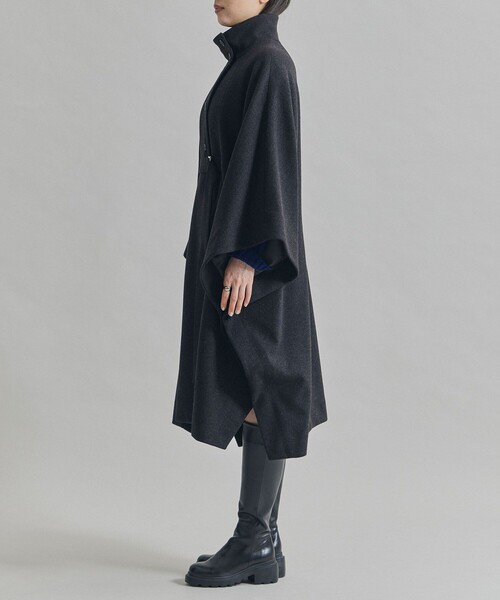 UNITED TOKYO(ユナイテッドトウキョウ)の「ロングケープコート(ポンチョ・レディース・ダークグレー/ライトグレー・FREE)」の7枚目の写真