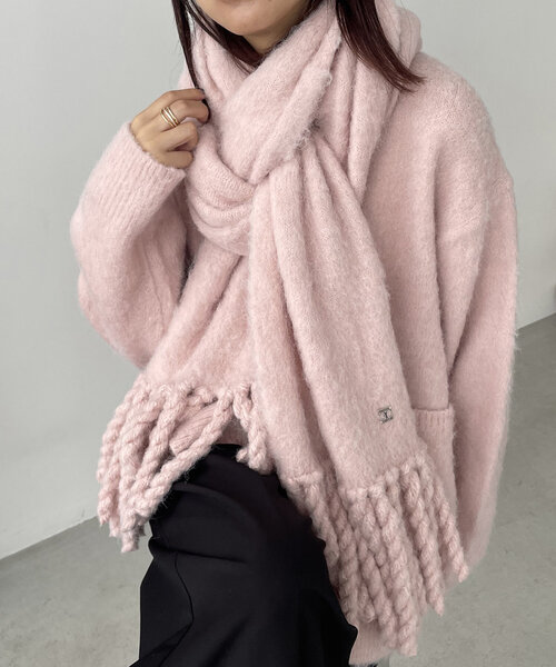 CAPRICIEUX LE'MAGE（カプリシューレマージュ）の「【セットアップ対応】シャギーマフラー（ストール/ショール・レディース・ピンク/ベージュ/グレー・FREE）」の13枚目の写真
