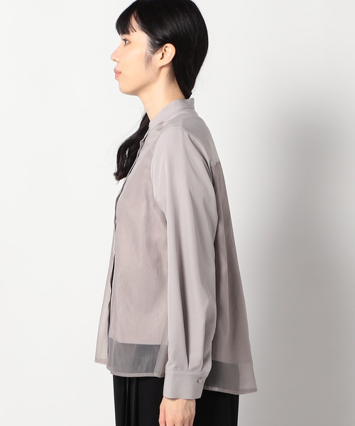 Grand PARK（グランドパーク）の「オーガンジー ドッキング長袖ブラウス（シャツ/ブラウス・レディース・ネイビー/グレー/ホワイト・FREE）」の11枚目の写真