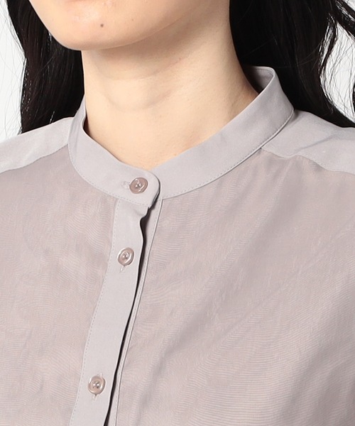 Grand PARK（グランドパーク）の「オーガンジー ドッキング長袖ブラウス（シャツ/ブラウス・レディース・ネイビー/グレー/ホワイト・FREE）」の12枚目の写真