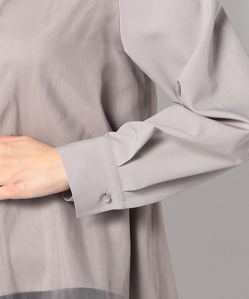 Grand PARK（グランドパーク）の「オーガンジー ドッキング長袖ブラウス（シャツ/ブラウス・レディース・ネイビー/グレー/ホワイト・FREE）」の13枚目の写真