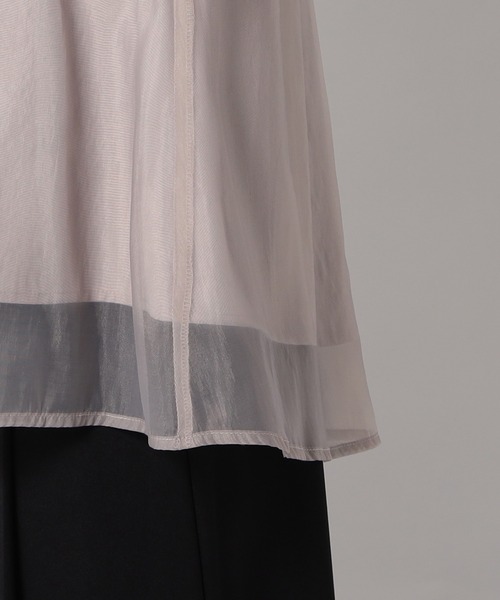 Grand PARK（グランドパーク）の「オーガンジー ドッキング長袖ブラウス（シャツ/ブラウス・レディース・ネイビー/グレー/ホワイト・FREE）」の14枚目の写真