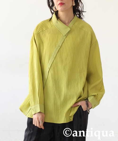 antiqua(アンティカ)の「アシンメトリーデザインシャツ(シャツ/ブラウス・レディース・ブラック/アイボリー/イエロー系その他・ONESIZE)」の13枚目の写真
