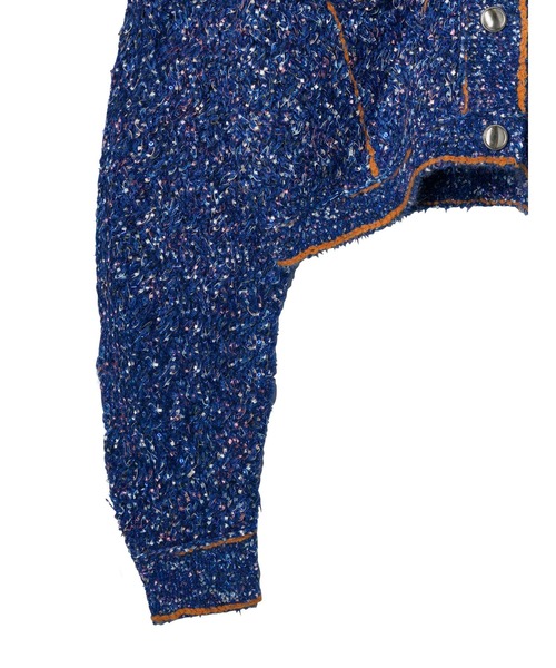 PAMEO POSE(パメオポーズ)の「Denim Knit Jacket(ニット/セーター・レディース・ブルー/ブラック/ホワイト・FREE)」の14枚目の写真