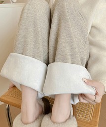 裏起毛ワイドパンツ 裏ボアイージーパンツ