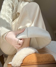 裏起毛ワイドパンツ 裏ボアイージーパンツ