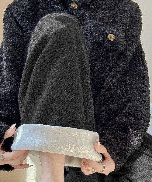 Miniministore（ミニミニストア）の「裏起毛ワイドパンツ 裏ボアイージーパンツ（スラックス・レディース・グレー/チャコールグレー/アイボリー/ブラック/ブラウン/ベージュ・FREE）」の18枚目の写真