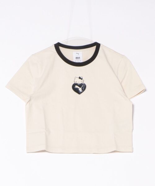 PUMA（プーマ）の「PUMA X HELLO KITTY  キティコラボ/ミニTシャツ 631613（Tシャツ/カットソー・レディース・ブラック/ライトブルー/オフホワイト・M/L）」の18枚目の写真