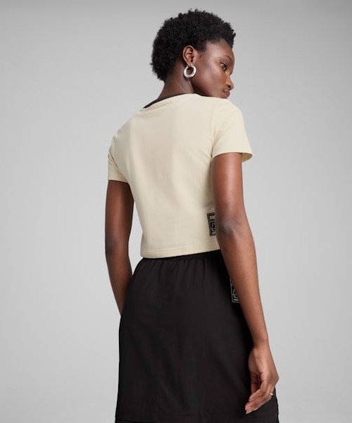 PUMA（プーマ）の「PUMA X HELLO KITTY  キティコラボ/ミニTシャツ 631613（Tシャツ/カットソー・レディース・ブラック/ライトブルー/オフホワイト・M/L）」の6枚目の写真