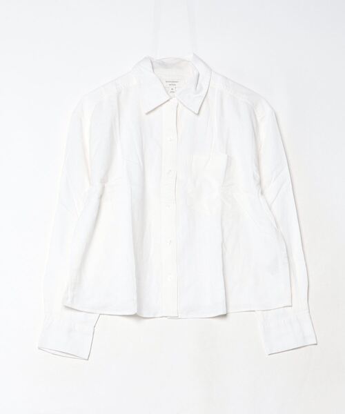 BANANA REPUBLIC FACTORY STORE リネンブレンドクロップドシャツ