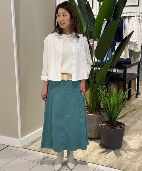 ブラウス シャツ BANANA REPUBLIC FACTORY STORE　　リネンブレンドクロップドシャツ レディース BANANA REPUBLIC FACTORY STORE リネンブレンドクロップドシャツ