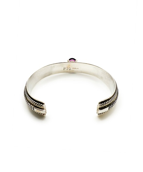 Indian Jewelry（インディアンジュエリー）の「THEATER シアター ティアシェイプセンターストーンシルバーバングル Made in USA（バングル/リストバンド・メンズ・シルバー・FREE）」の4枚目の写真