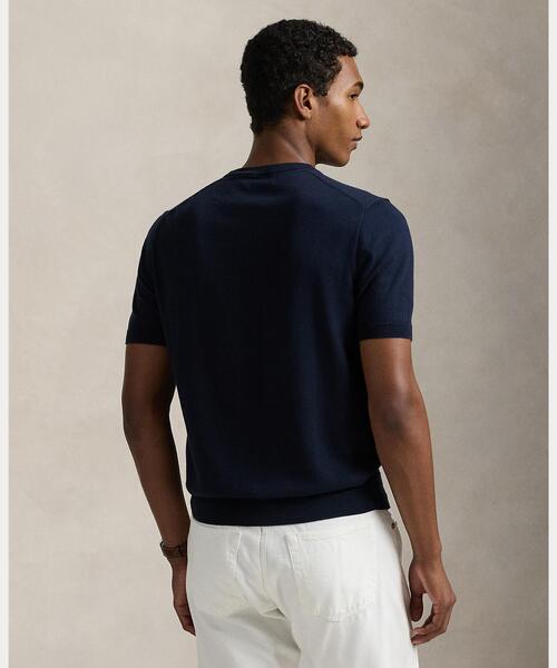 週末セール！【S】ポロ ラルフローレン ニット クルーネック 半袖 ネイビー 楽天市場】Polo Ralph Lauren ポロ ラルフローレン 半袖 ニット