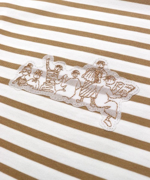 STUDIO PICONE(スタジオピッコーネ)の「UV冷感ボーダープルオーバー(Tシャツ/カットソー・レディース・ベージュ/ブラック/ホワイト・L/M/LL)」の4枚目の写真