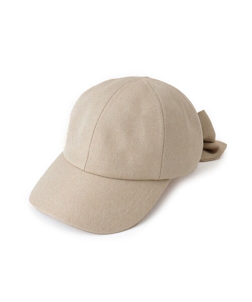 grove（グローブ）の「リボンキャップ【UVカット・サイズ調整】（キャップ・レディース・ライトベージュ/ブラック/ベージュ系4・00）」の3枚目の写真