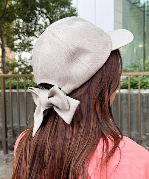 grove（グローブ）の「リボンキャップ【UVカット・サイズ調整】（キャップ・レディース・ライトベージュ/ブラック/ベージュ系4・00）」の14枚目の写真