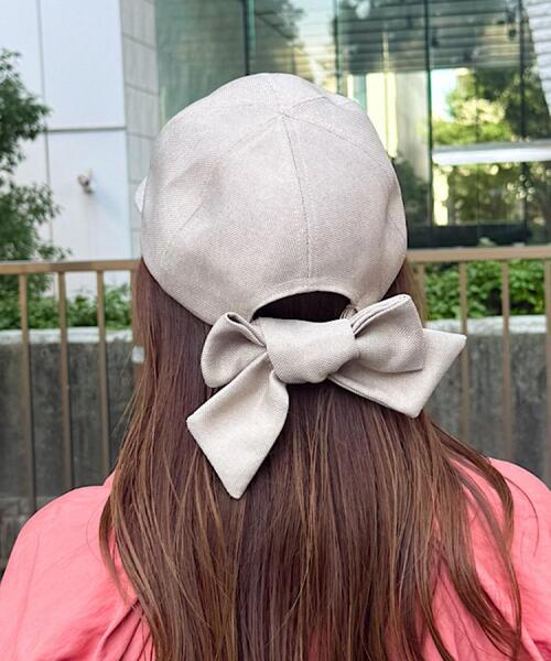 grove（グローブ）の「リボンキャップ【UVカット・サイズ調整】（キャップ・レディース・ライトベージュ/ブラック/ベージュ系4・00）」の16枚目の写真