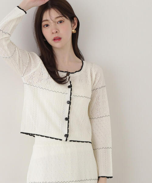PROPORTION BODY DRESSING(プロポーションボディドレッシング)の「透かし編みSET UP / 1215140312(ワンピース・レディース・カーキ/ホワイト・SMALL/MEDIUM)」の22枚目の写真
