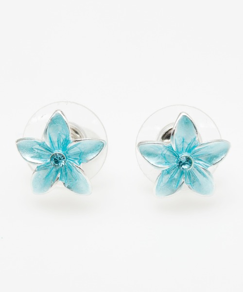 Kahiko(カヒコ)の「【Kahiko】プルメリアピアス(ピアス(両耳用)・レディース・ホワイト/ブルー/アクア/グリーン/パープル・FREE)」の2枚目の写真