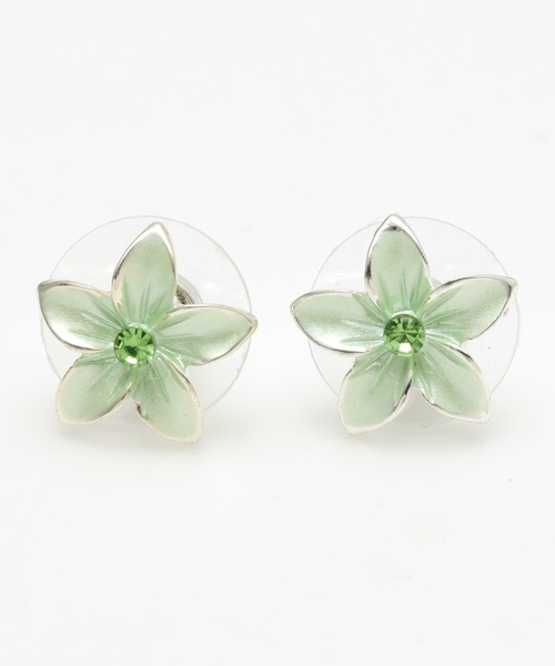 Kahiko(カヒコ)の「【Kahiko】プルメリアピアス(ピアス(両耳用)・レディース・ホワイト/ブルー/アクア/グリーン/パープル・FREE)」の3枚目の写真