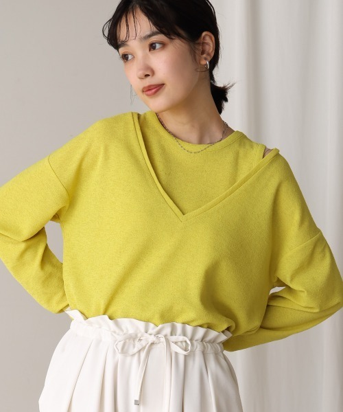 Bou Jeloud(ブージュルード)の「スラブジャージータンクセット(Tシャツ/カットソー・レディース・アイボリー/ブラック/グリーン/イエロー・38)」の4枚目の写真