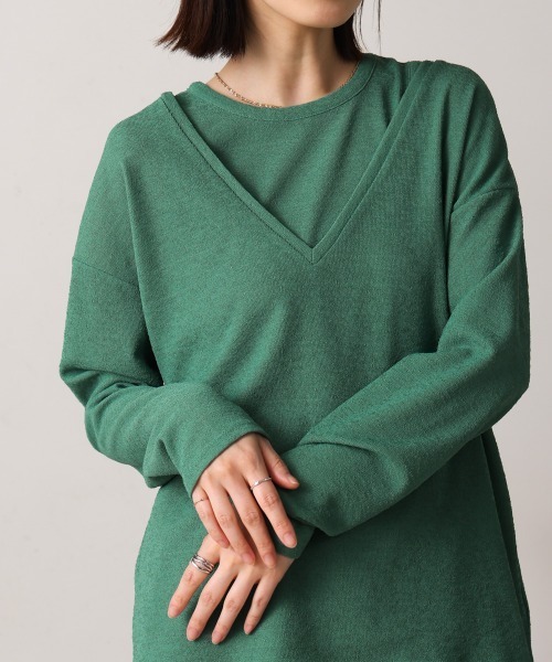 Bou Jeloud(ブージュルード)の「スラブジャージータンクセット(Tシャツ/カットソー・レディース・アイボリー/ブラック/グリーン/イエロー・38)」の3枚目の写真